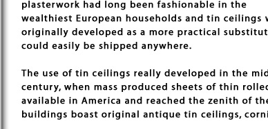 History Of Tin Ceilings